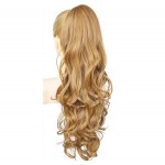 Extensie de par coada tip Mesa usor ondulata cu elastic de 56 cm Blond Auriu 39023